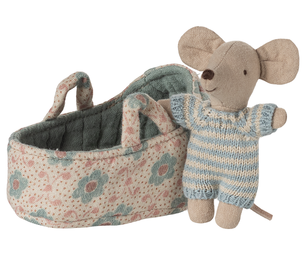 Baby Mouse in carry cot || Blue