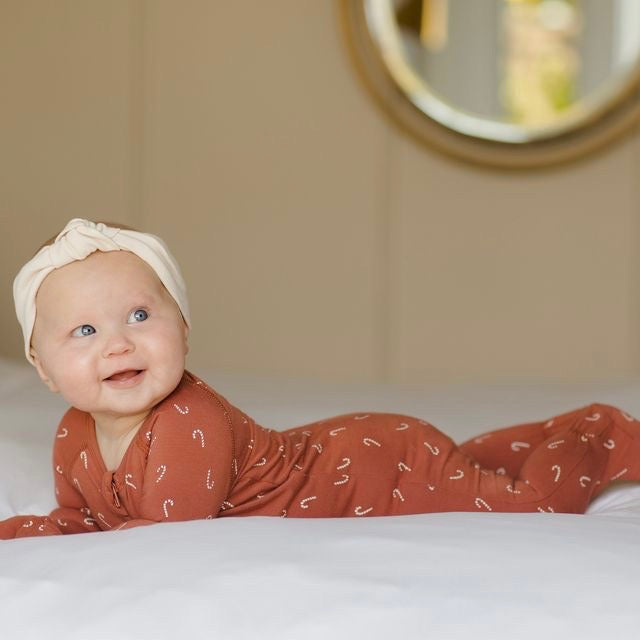 Bamboo Zip Footie || Candy Canes