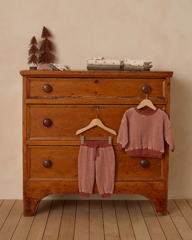 Velour Relaxed Sweatshirt || Candy Stripe