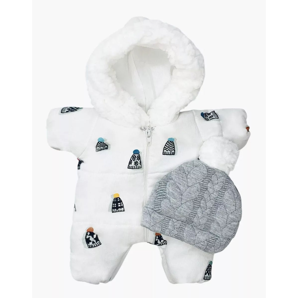 Babies – Winter Jumpsuit and Cable-Knit Hat Set
