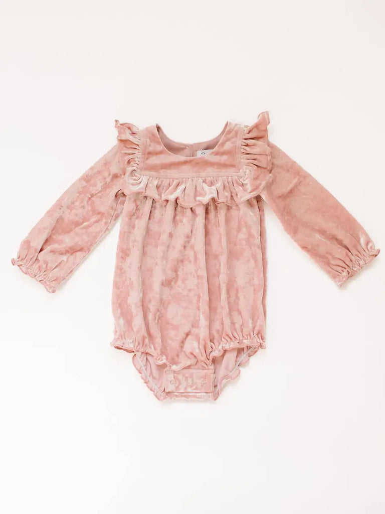 Hayley Romper || Crushed Blush Velvet