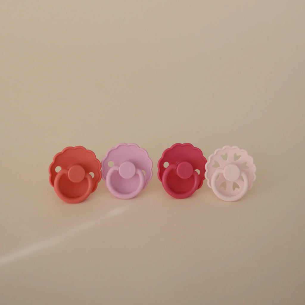 FRIGG Silicone Pacifier 4-Pack ||  Rosy Romance