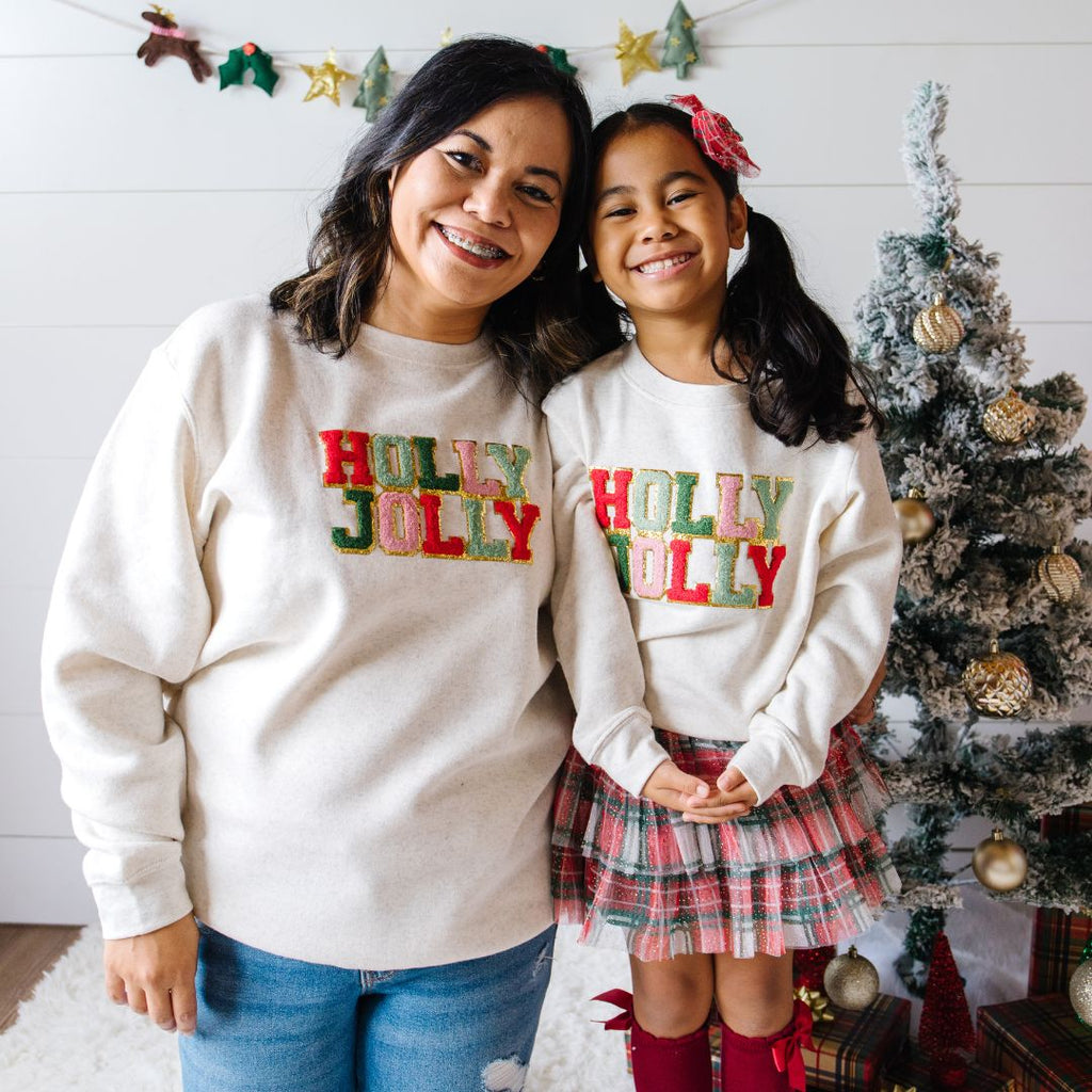 Adult Holly Jolly Patch Sweatshirt