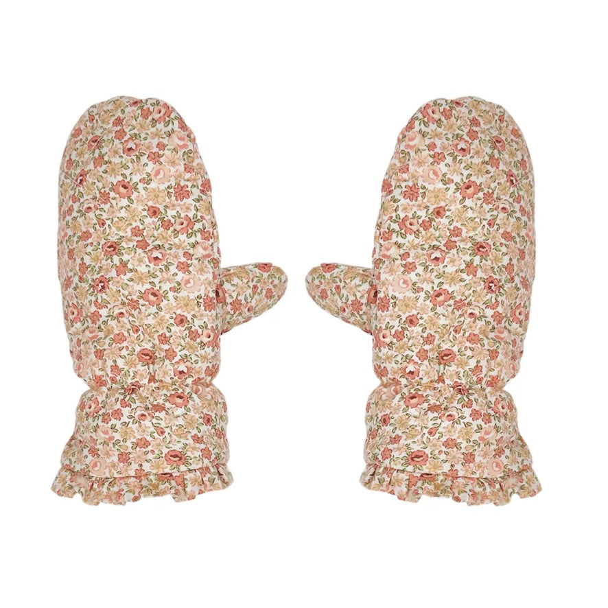 Margot Floral Quilted Mittens || 3-6 Years
