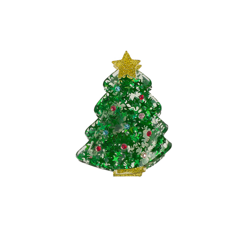 Jolly Christmas Tree Claw Clip
