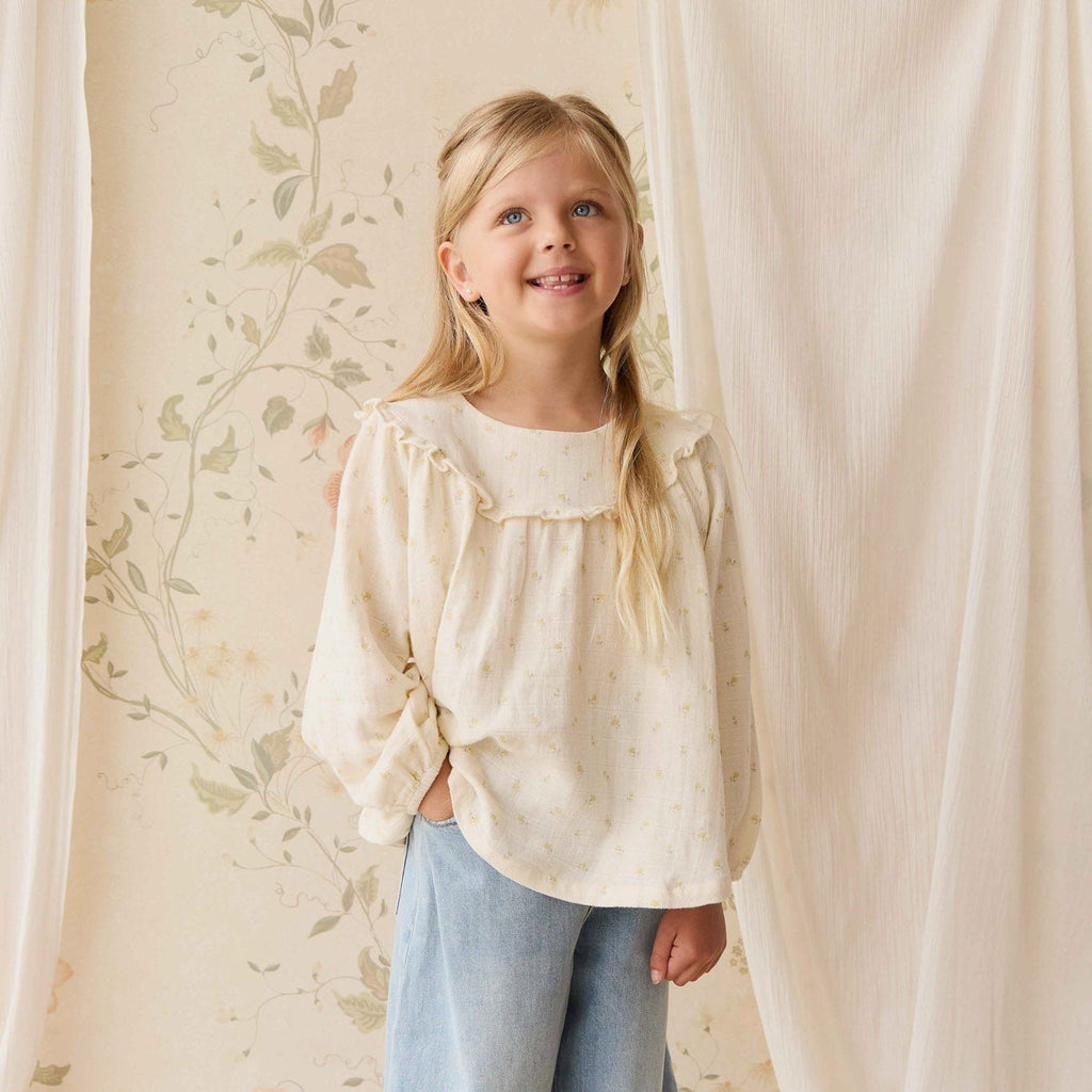 Organic Cotton Muslin Amira Blouse || Vintage Ditsy