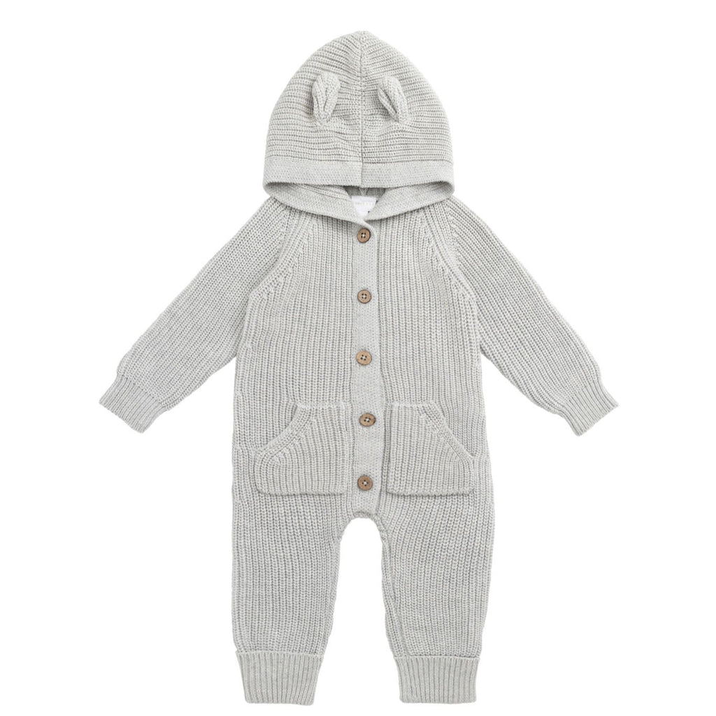 Bear Knit Onepiece || Light Grey Marle