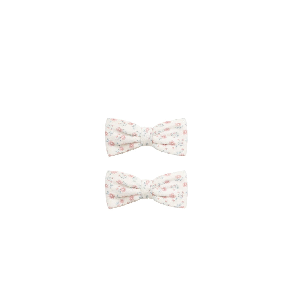 Organic Cotton Noelle 2pk Bow || Posy Garden Pink