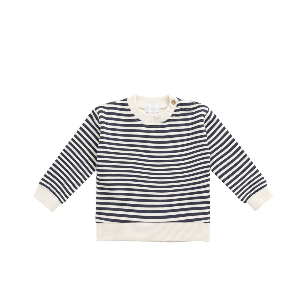 Organic Cotton Peyton Sweatshirt || Slim Stripe Charter/Cloud