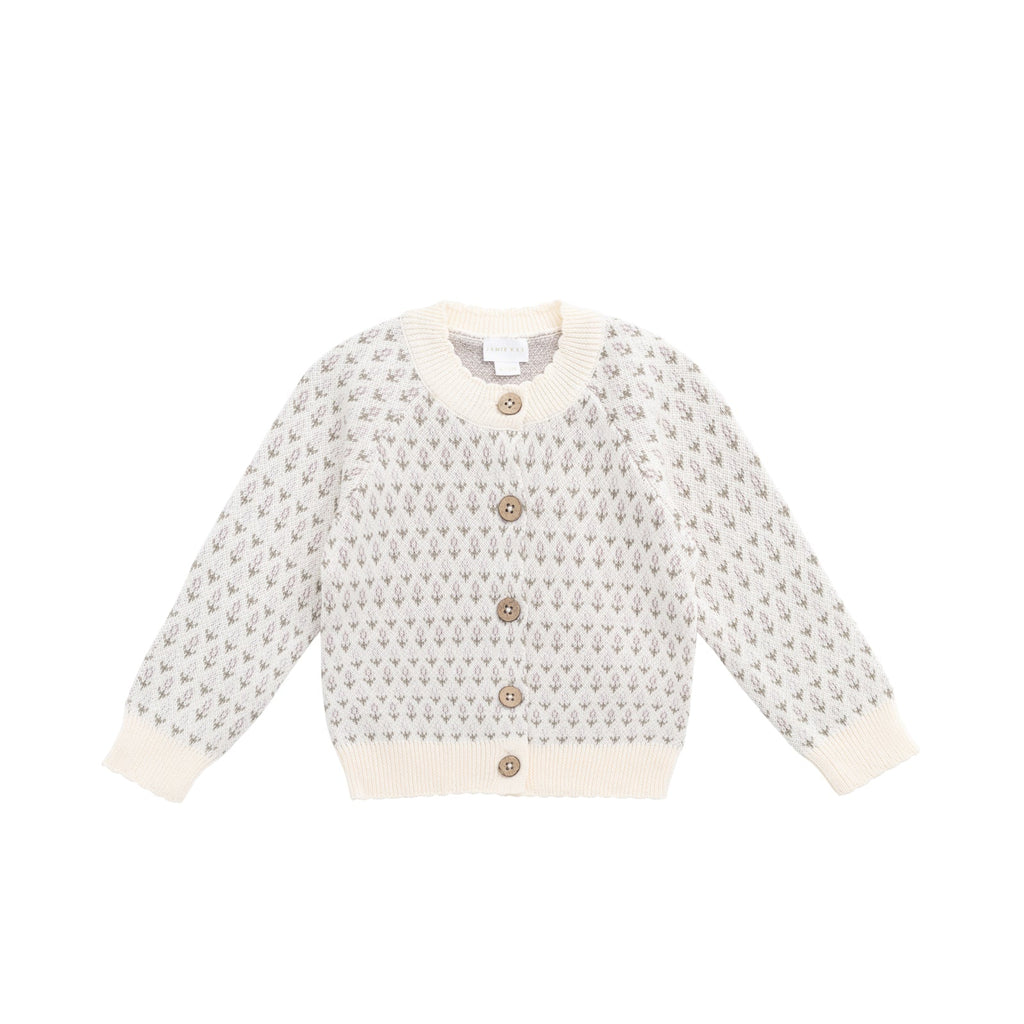 Savannah Jacquard Cardigan || Sheer Pink