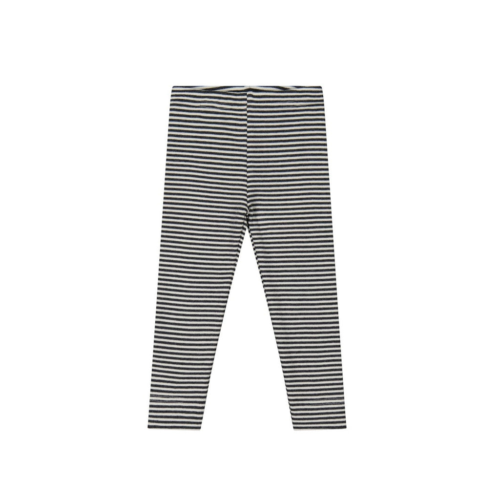 Organic Cotton Fine Rib Legging || Jean Stripe Onyx