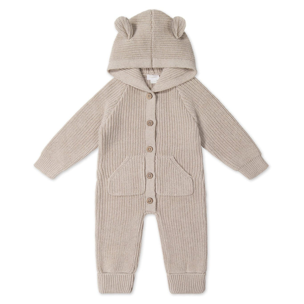 Knit Bear One Piece || Sand Marle Fleck