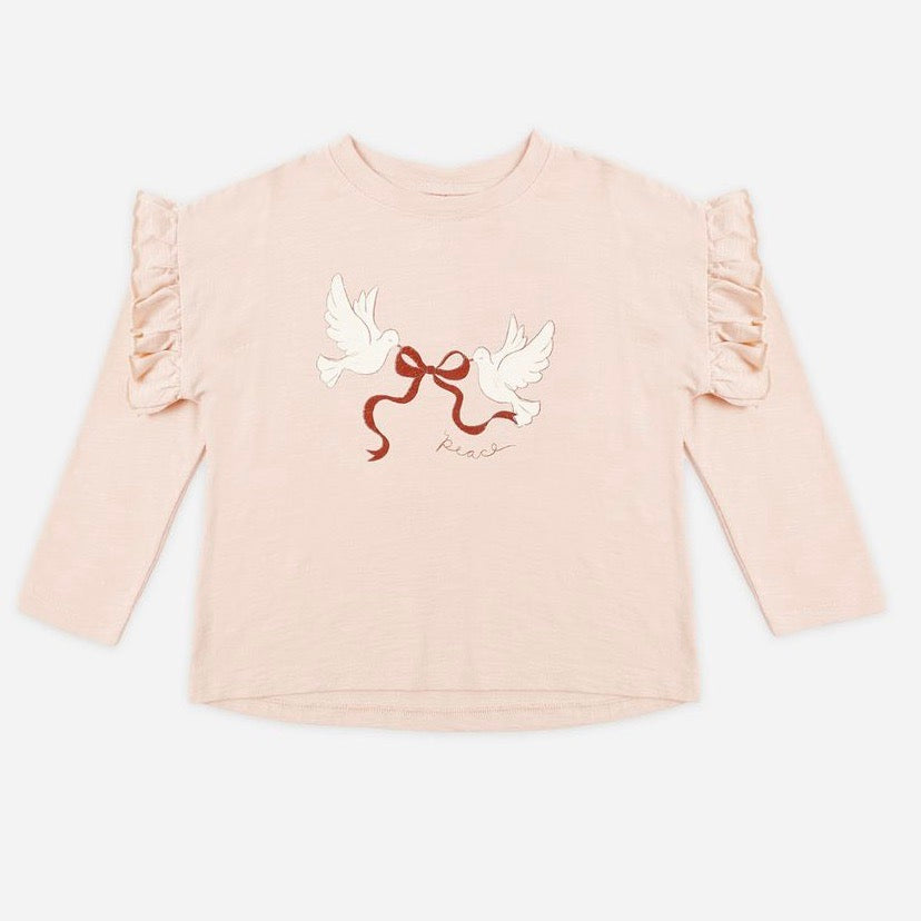Ruffle Long Sleeve Tee || Peace