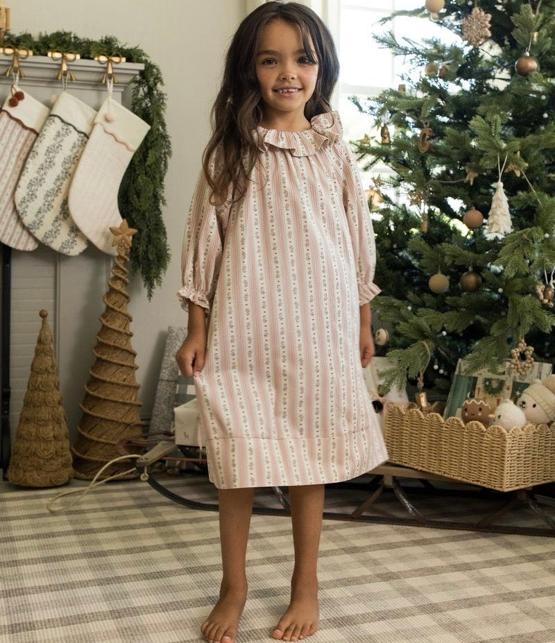 Girl's Nightgown || Candy Cane Stripe