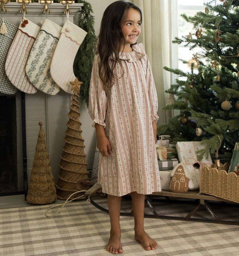 Girl's Nightgown || Candy Cane Stripe