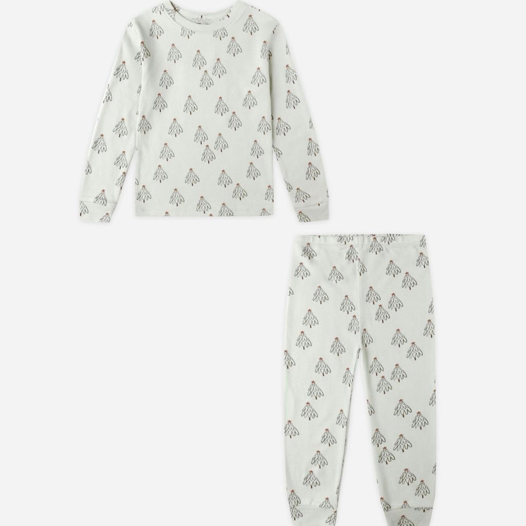 Organic Long Sleeve Pajama Set || Trees