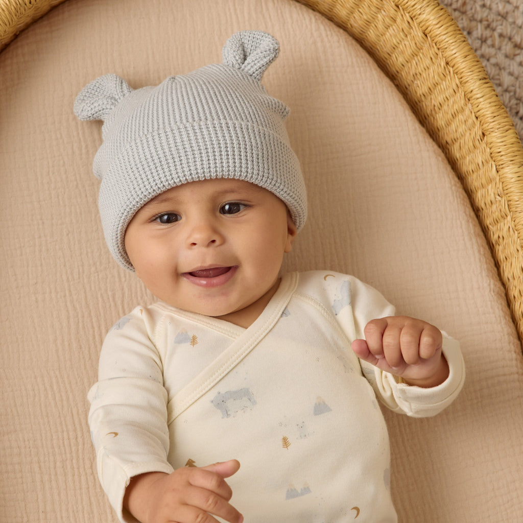 Baby Bear Beanie || Ice Blue