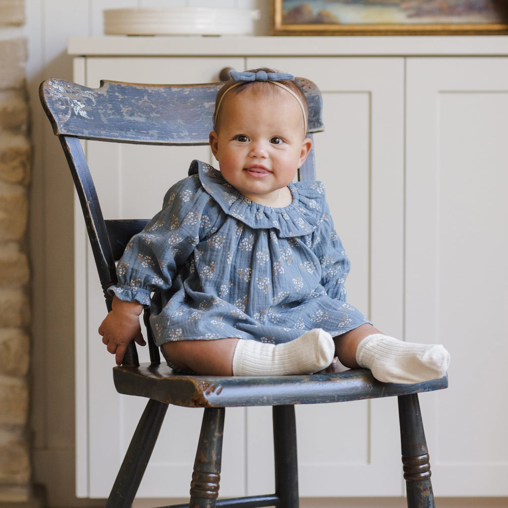 Long Sleeve Isla Dress || Blue Floral