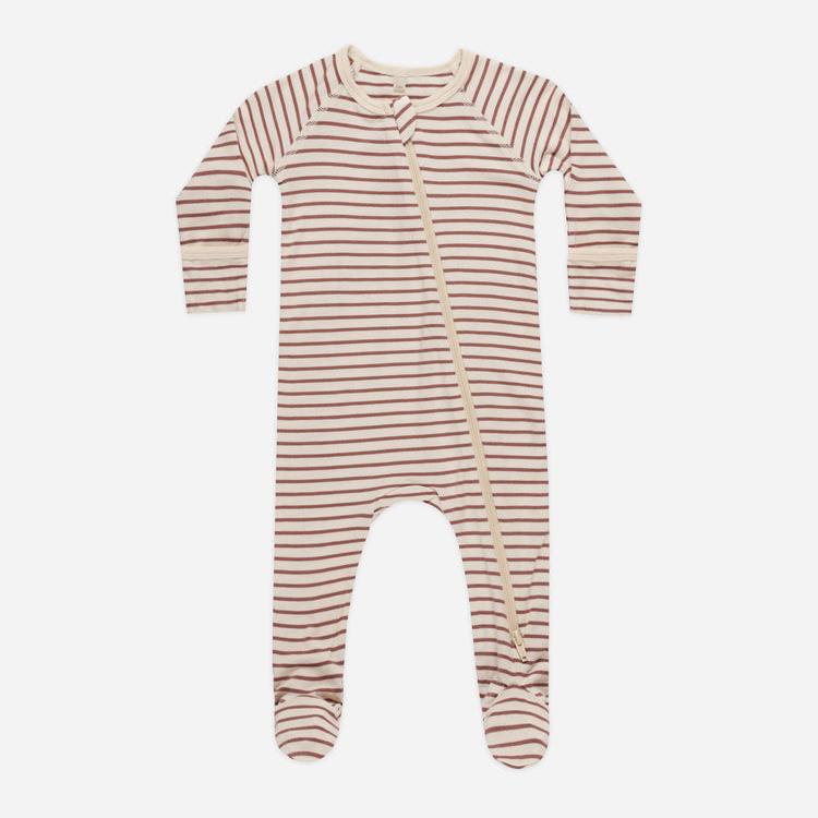 Bamboo Zip Footie || Candy Stripe