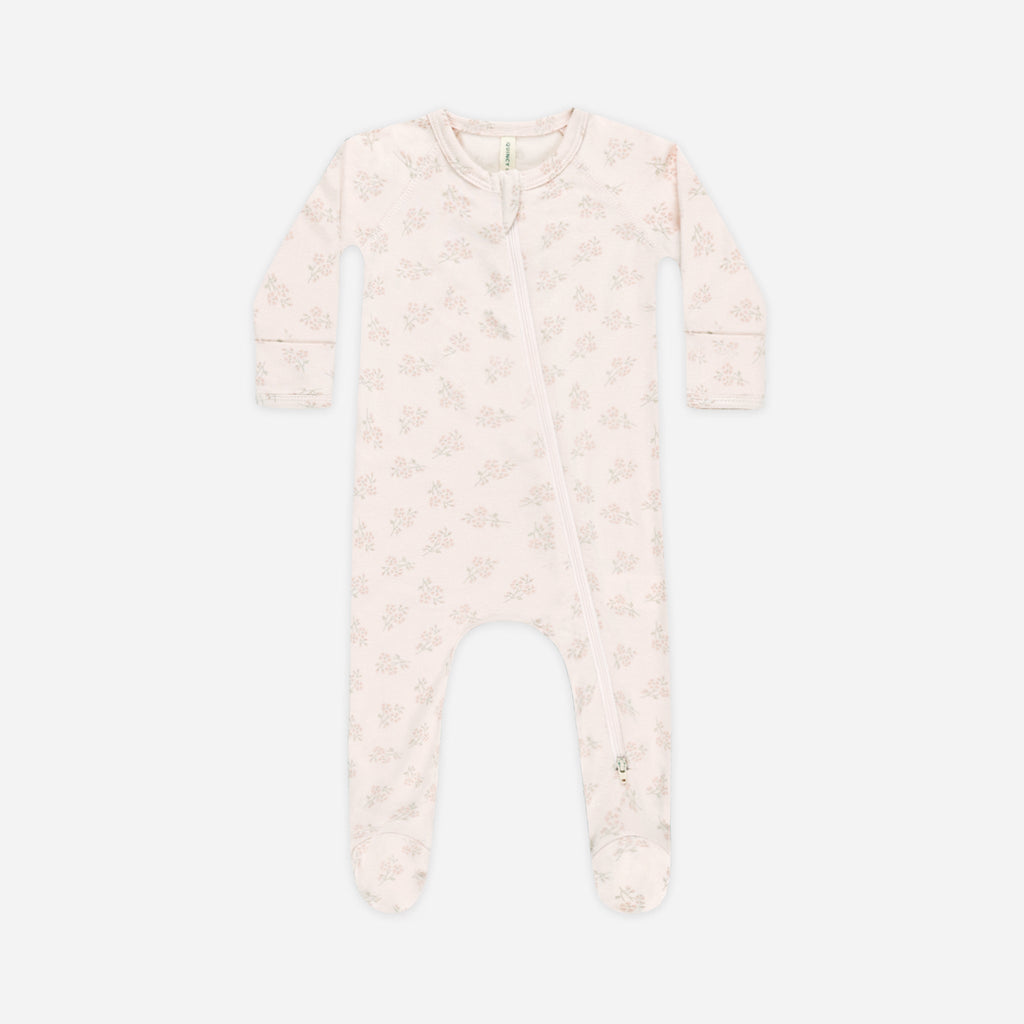 Modal Zip Footie || Pink Blossom