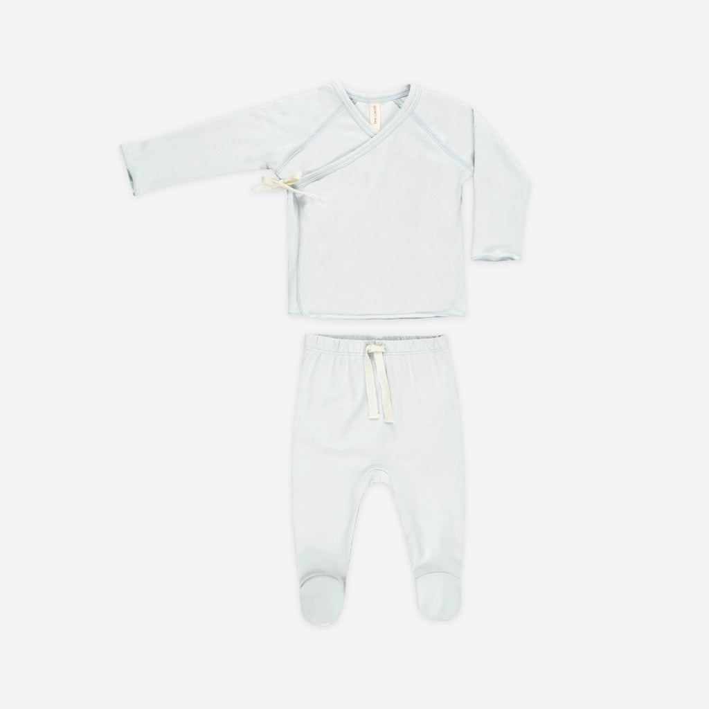 Wrap Top + Footed Pant Set || Fog