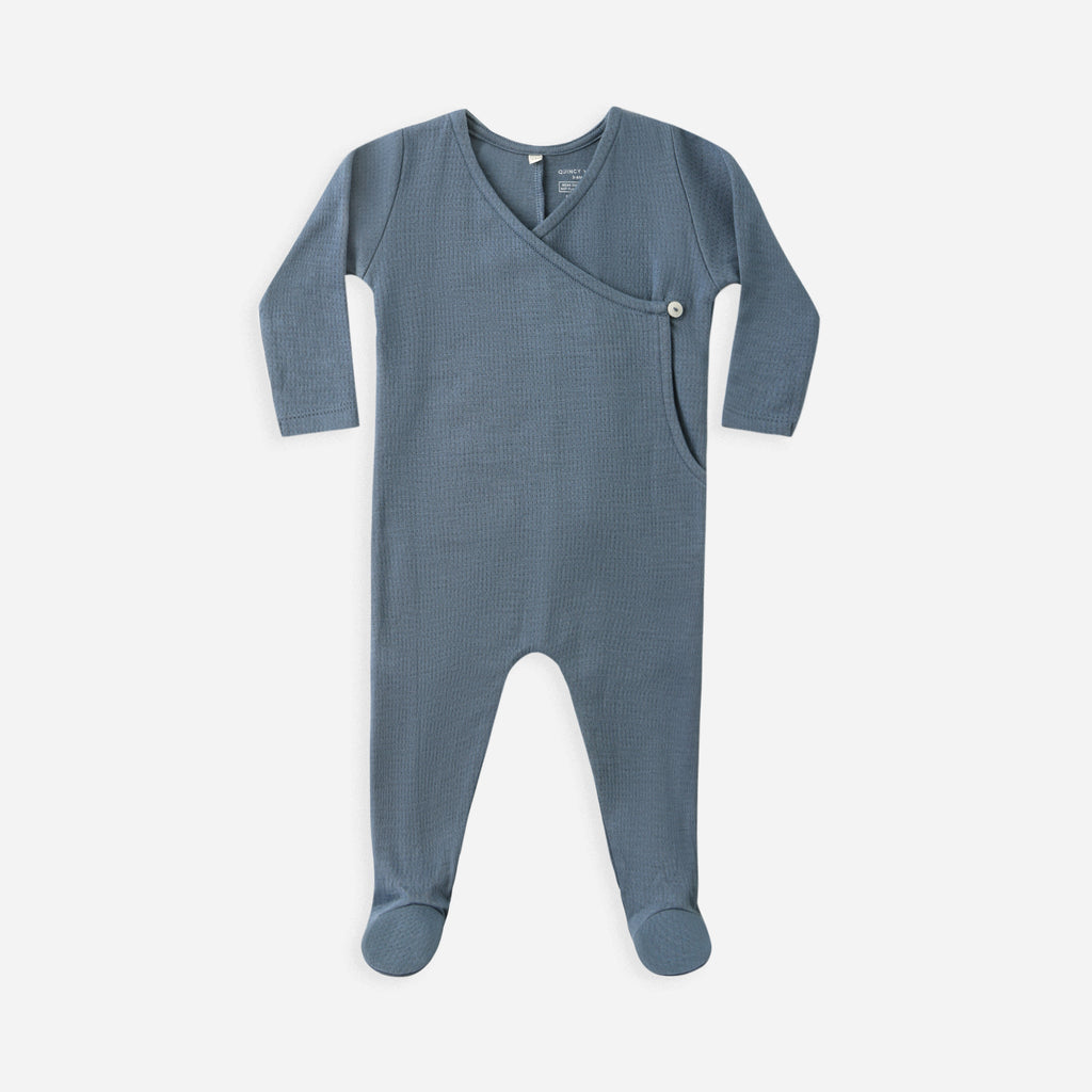 Pointelle Wrap Footie || Ocean