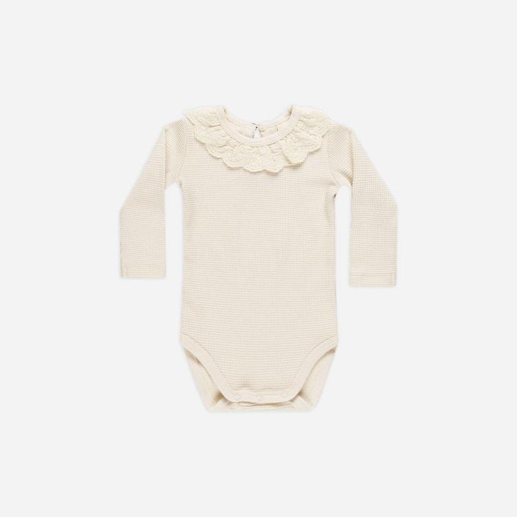 Ruffle Collar Bodysuit || Natural