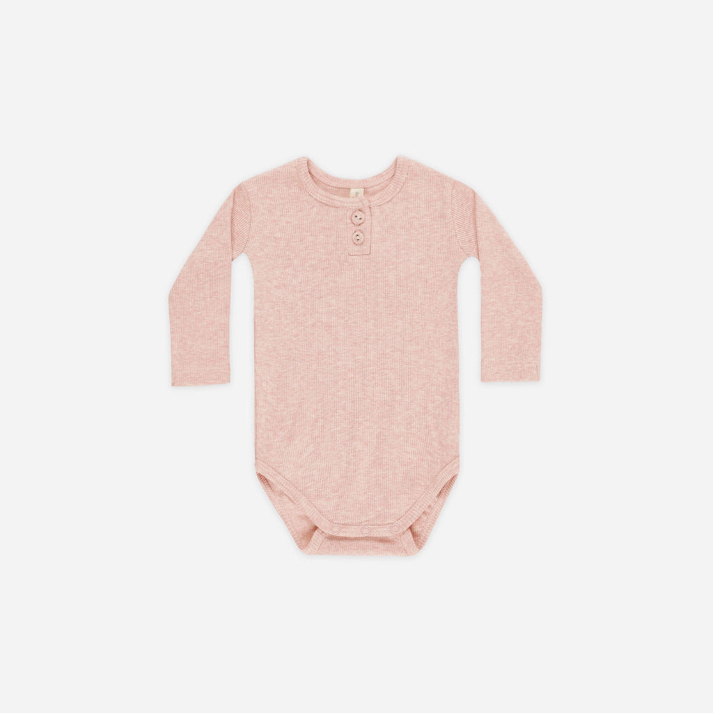 Ribbed Long Sleeve Onesie || Rose