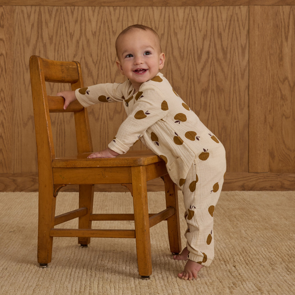 Long Sleeve Woven Jumpsuit || Golden Apples