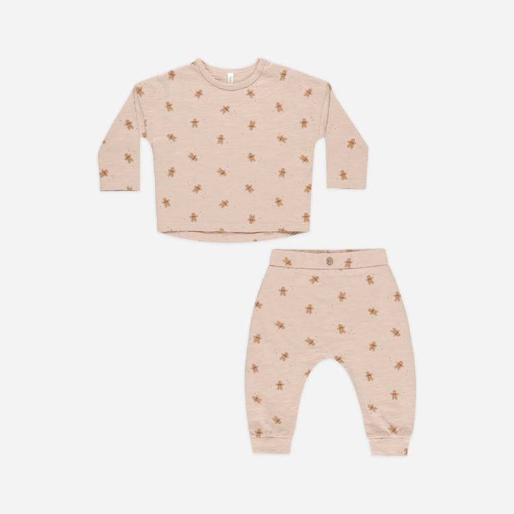 Long Sleeve Tee + Pant Set || Gingerbread