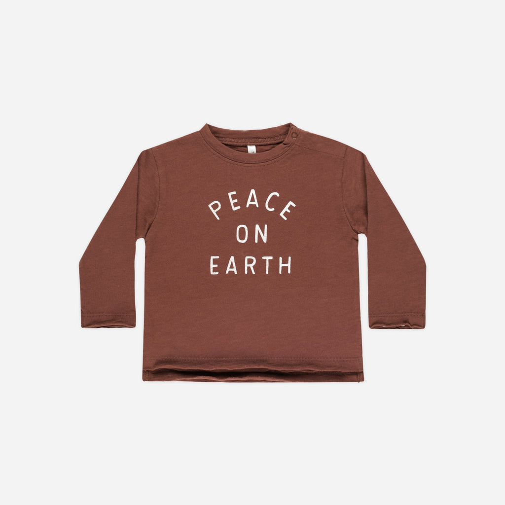 Raw Edge Long Sleeve Tee || Peace on Earth