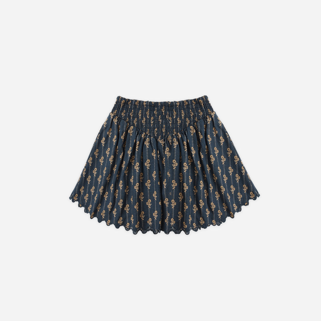 Smocked V Mini Skirt || Vintage Bloom