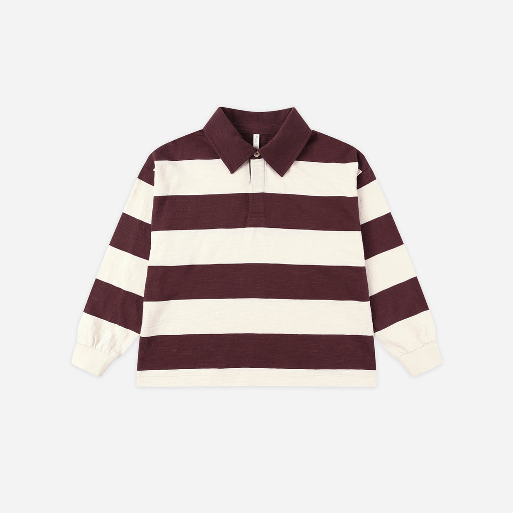 Rugby Polo || Burgundy Stripe