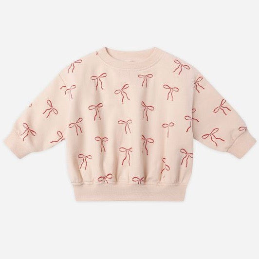 Relaxed Fleece Sweatshirt || Red Bows