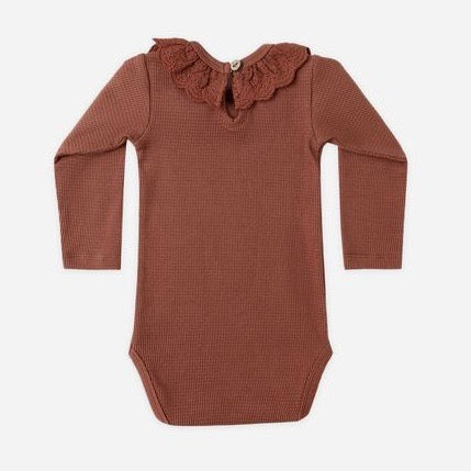 Ruffle Collar Bodysuit || Cranberry