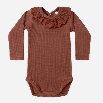 Ruffle Collar Bodysuit || Cranberry