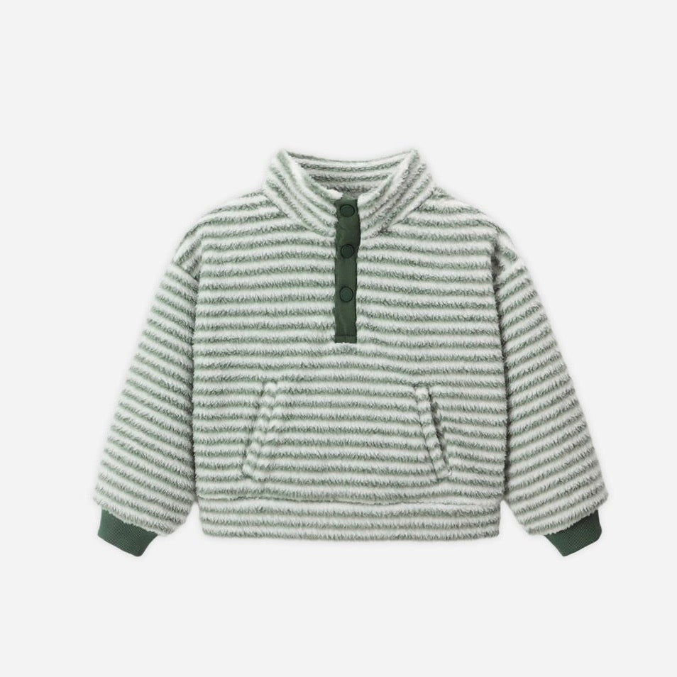 Snap Pullover || Evergreen Stripe