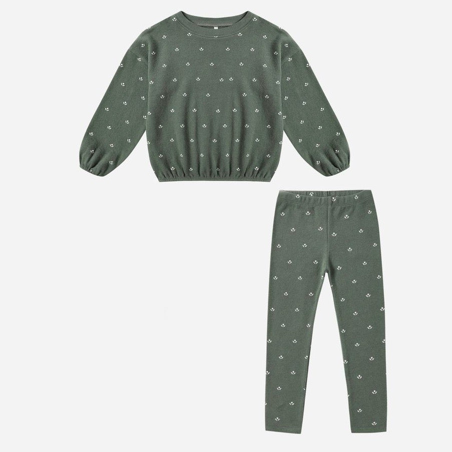Spongey Knit Set || Evergreen Ditsy