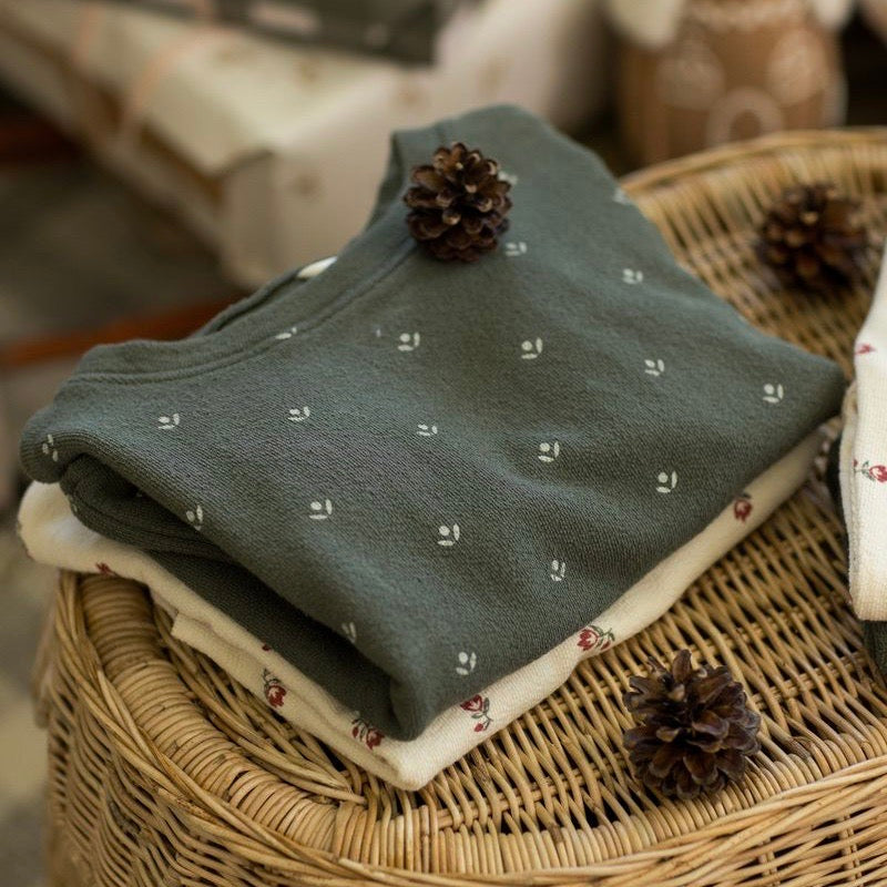 Spongey Knit Set || Evergreen Ditsy