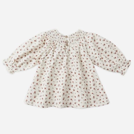 V Smocked Dress || Winter Ditsy