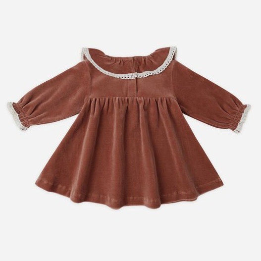Velour Baby Dress || Cranberry