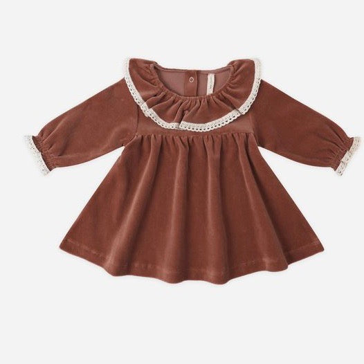 Velour Baby Dress || Cranberry