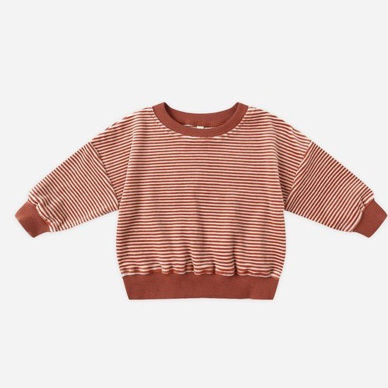 Velour Relaxed Sweatshirt || Candy Stripe