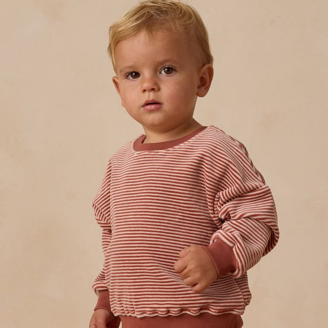 Velour Relaxed Sweatshirt || Candy Stripe