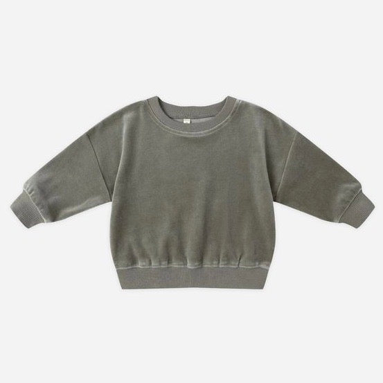Velour Relaxed Sweatshirt || Forest
