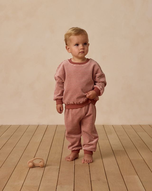 Velour Relaxed Sweatshirt || Candy Stripe