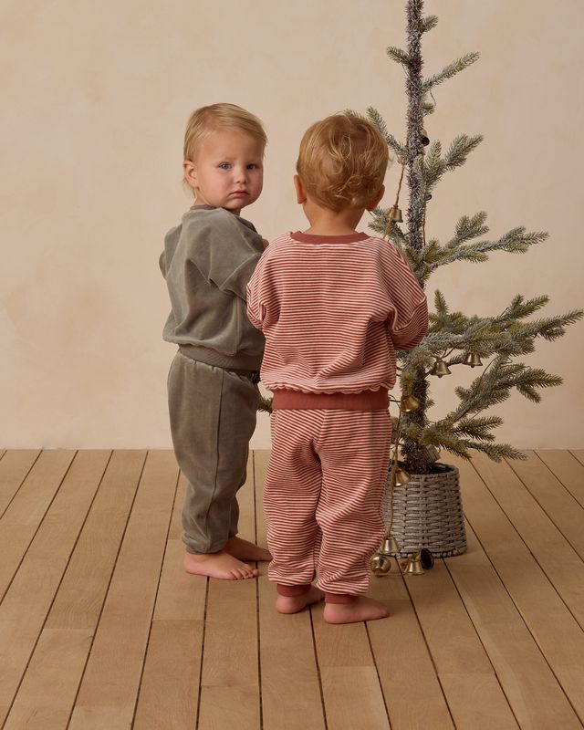 Velour Relaxed Sweatpant || Candy Stripe