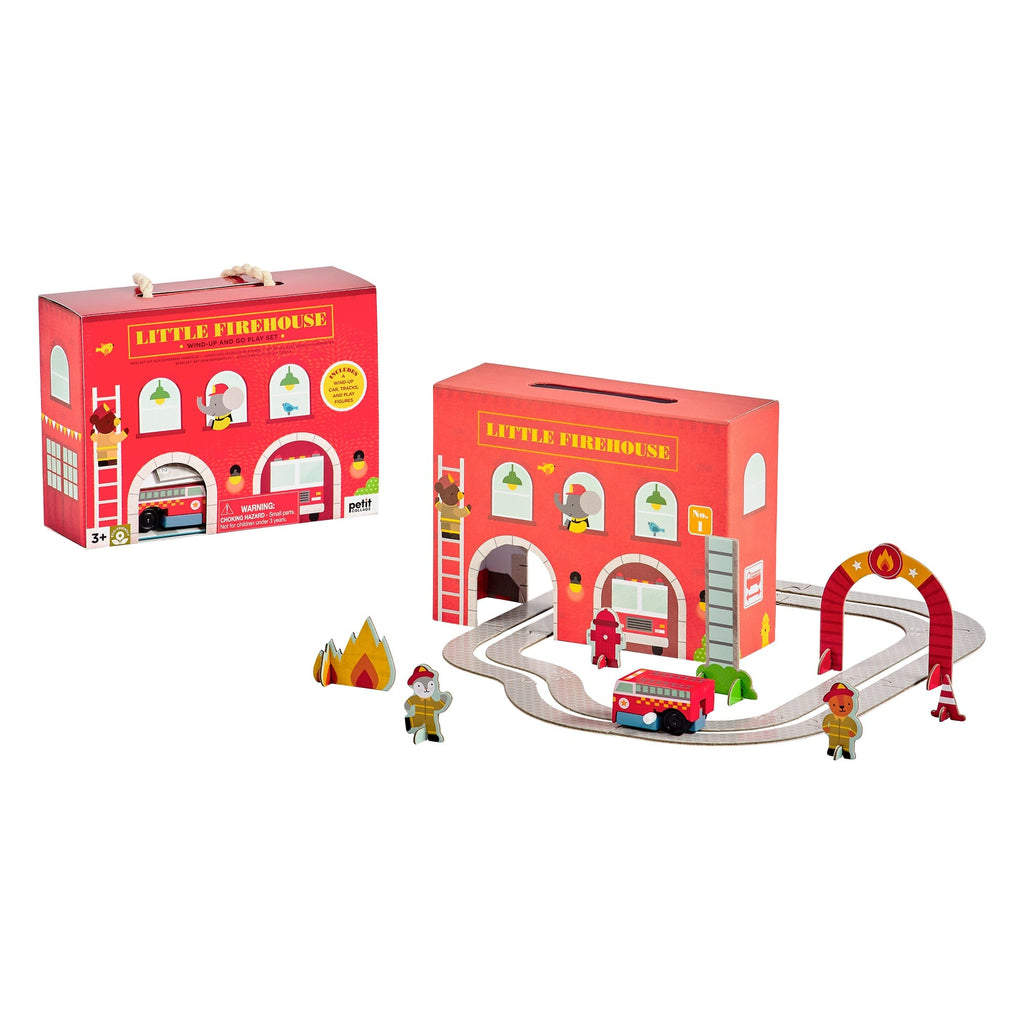 Little Firehouse Wind up and Go Play Set
