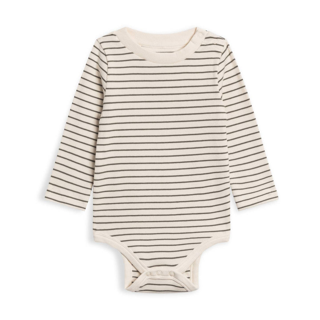 Sammy Ribbed Bodysuit || Olive Stripe