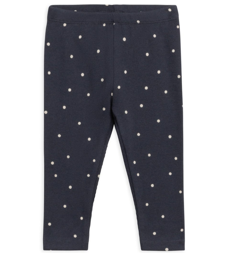 Lennon Ribbed Leggings || Mini Polka / Navy